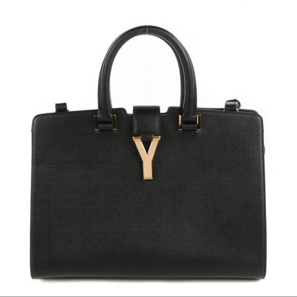 Yves Saint Laurent Handbags - AUTH YSL Classic Black Small Leather Cabas Y Bag